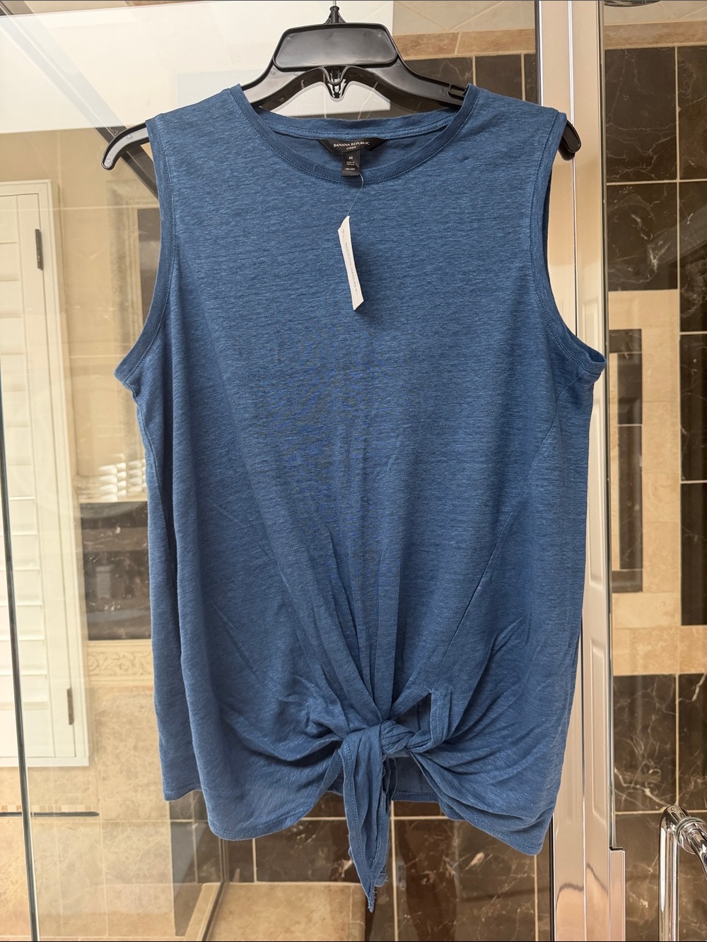 Banana Republic Blue Tie-Front Sleeveless Tank